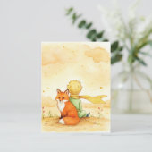 Carte postale aquarelle du renard du Petit Prince (Debout devant)