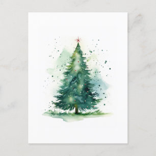 Carte Postale Aquarelle du sapin de Noël