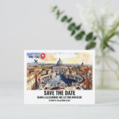 Carte Postale Aquarelle du Vatican Rome photo enregistrer le cou (Debout devant)