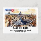 Carte Postale Aquarelle du Vatican Rome photo enregistrer le cou (Devant)