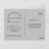Carte Postale Aquarelle Dusty Gris Or Blush Pos Mariage (Dos)