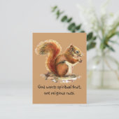Carte Postale Aquarelle écureuil rouge, Citation drôle (Debout devant)