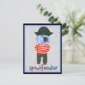 Carte Postale Aquarelle éffrayante Halloween Pirate (Debout devant)