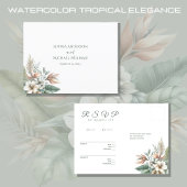 Carte Postale Aquarelle Élégance tropicale-RSVP-Mariage-