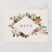 Carte Postale Aquarelle en fleur rustique Mariage floral RSVP (Devant)