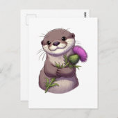 Carte Postale Aquarelle et chardon (Devant / Derrière)