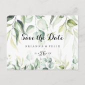 Carte Postale Aquarelle Eucalyptus Horizontal Enregistrer la dat (Devant)