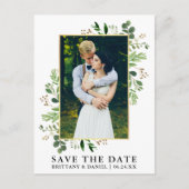 Carte Postale Aquarelle Eucalyptus Photo Enregistrer La Date (Devant)