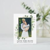 Carte Postale Aquarelle Eucalyptus Photo Enregistrer La Date (Debout devant)