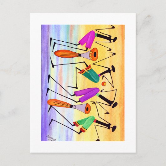 Carte Postale Aquarelle, expression du bonheur Anniversaire (Devant)