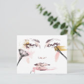 Carte Postale Aquarelle face maquillage (Debout devant)