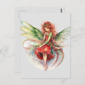 Carte Postale Aquarelle Fée de Noël (Devant / Derrière)