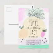 Carte Postale Aquarelle Fête d'anniversaire Fruits Dessinés à la (Devant / Derrière)