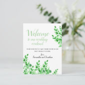 Carte Postale Aquarelle feuillage vert | Bienvenue à notre Maria (Debout devant)