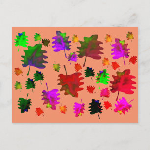 Carte Postale Aquarelle feuille amusante