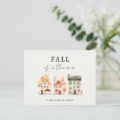 Carte Postale Aquarelle Feuilles d'Automne Maison Promotion Immo (Debout devant)