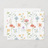 Carte Postale Aquarelle Fleur sauvage motif floral (Devant / Derrière)