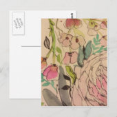 Carte Postale Aquarelle fleurie 2 (Devant / Derrière)