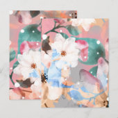 Carte Postale Aquarelle Fleurs Abstraites 1 (Devant / Derrière)