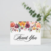 Carte Postale Aquarelle Fleurs d'automne Mariage de automne Merc (Debout devant)