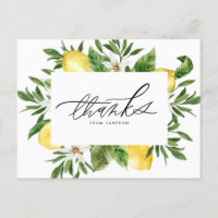 Aquarelle Fleurs de citron Merci de cadre