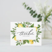 Carte Postale Aquarelle Fleurs de citron Merci de cadre (Debout devant)