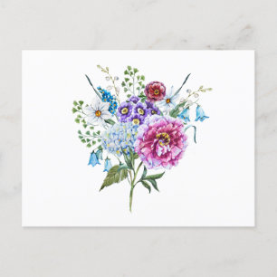 Carte Postale Aquarelle Fleurs d'été