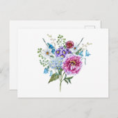 Carte Postale Aquarelle Fleurs d'été (Devant / Derrière)