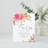 Carte Postale Aquarelle Fleurs lumineuses Mariage Enregistrer la (Debout devant)