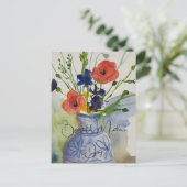 Carte Postale Aquarelle fleurs modernes (Debout devant)
