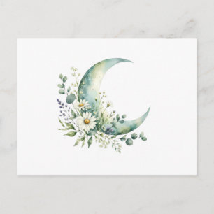 Carte postale aquarelle Fleurs sauvages au clair d