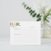 Carte Postale Aquarelle Floral Botanical Recette (Debout devant)