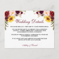 Aquarelle Floral Détails du Mariage Insérer une ca