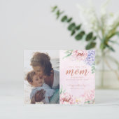 Carte Postale Aquarelle Floral Fête des Mères Salutation (Debout devant)