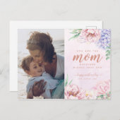 Carte Postale Aquarelle Floral Fête des Mères Salutation (Devant / Derrière)