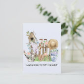 Carte Postale Aquarelle Floral Jardinage Outils et devis (Debout devant)