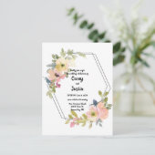 Carte Postale Aquarelle Floral Mariage géométrique (Debout devant)