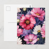 Carte Postale Aquarelle Floral Motif sans joint (Devant / Derrière)