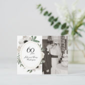 Carte Postale Aquarelle Floral Or 60e Anniversaire (Debout devant)