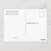 Carte Postale Aquarelle Floral rose Unicorn Merci (Dos)