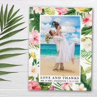 Aquarelle Floral Tropical Amour et Merci