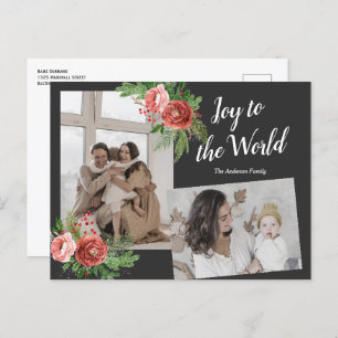 Carte Postale Aquarelle Floral Vacances Salutation photos de fam