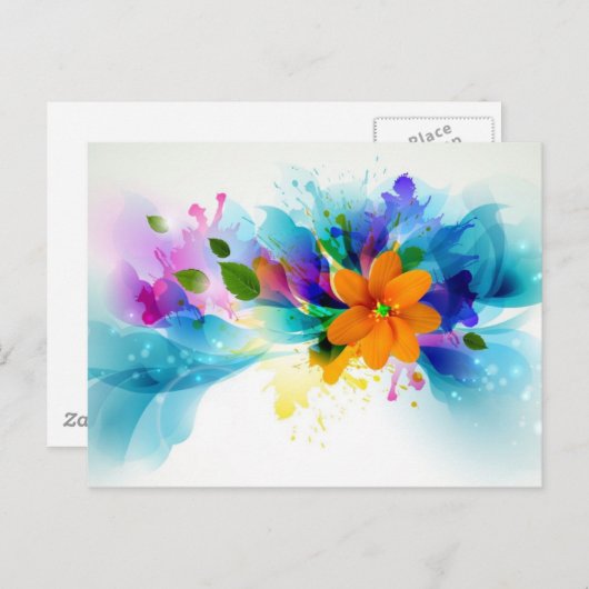 Carte Postale Aquarelle florale (Devant / Derrière)