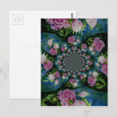 Carte Postale Aquarelle florale de pivoine rose blanc (Devant / Derrière)