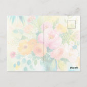 Carte Postale Aquarelle florale de salutation (Dos)