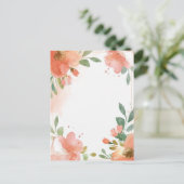 Carte Postale Aquarelle florale Pastel Blank (Debout devant)