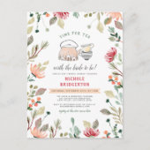 Carte Postale Aquarelle Florale Temps Pour La Fête des mariées D (Devant)