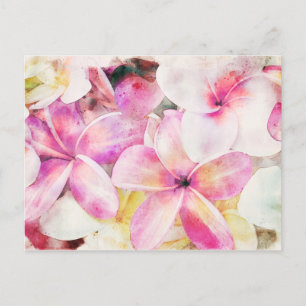 Carte Postale Aquarelle florale tropicale hawaïenne