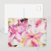 Carte Postale Aquarelle florale tropicale hawaïenne (Devant / Derrière)