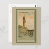 Carte Postale Aquarelle Florence Palazzo Vecchio (Devant / Derrière)